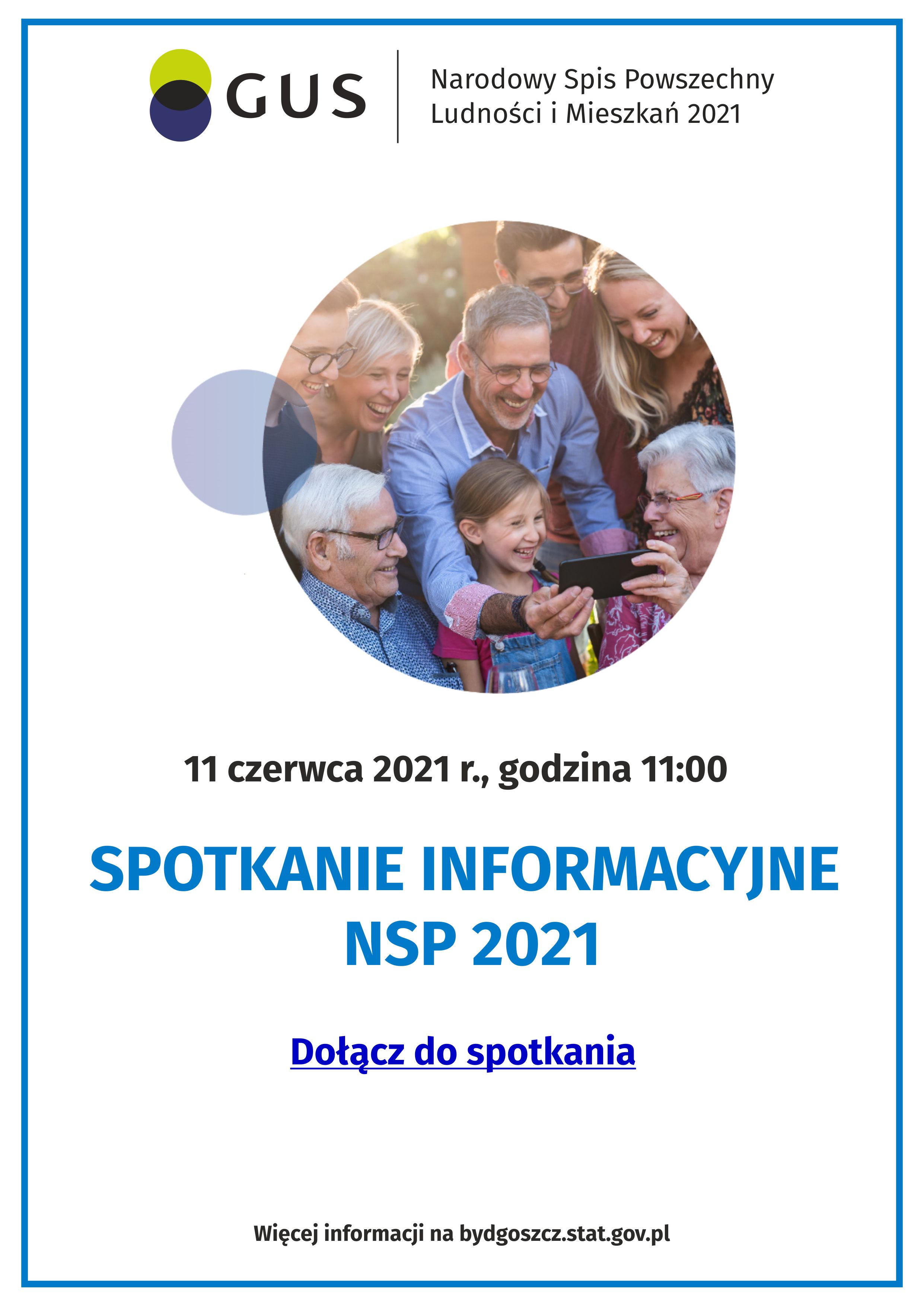 Spotkanie informacyjne w sprawie Narodowego Spisu Powszechnego - 11 czerwca 2021 roku - godzina 11:00